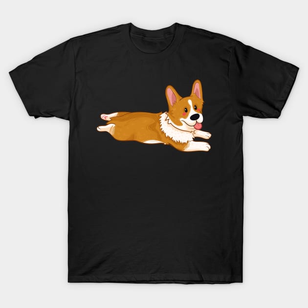 Corgi Sploot T-Shirt by KPrimeArt